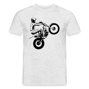 Motorrad Trial - Motorcycle Trial - Männer T-Shirt - Grau meliert - Vorne - AI Model Male 178 dark (178cm)