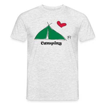 Camping - Männer T-Shirt - Grau meliert - Vorne - AI Model Male 178 dark (178cm)