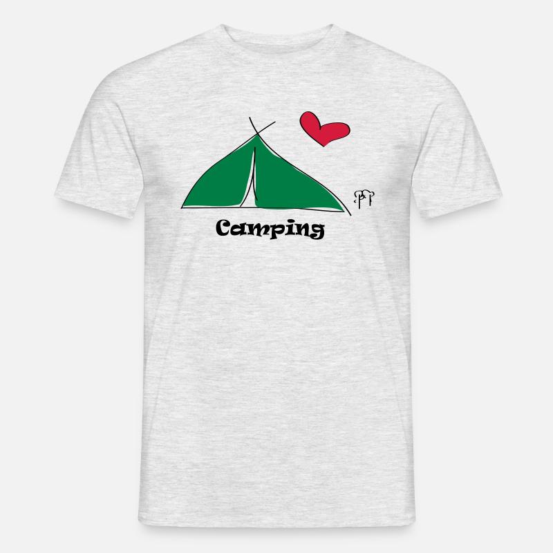 Camping - Männer T-Shirt - Grau meliert