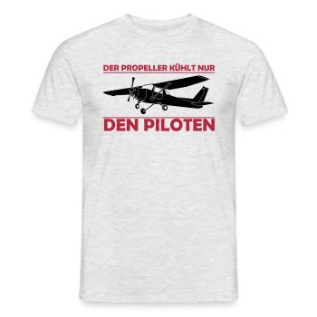 Cessna Motorflugzeug Geschenk - Männer T-Shirt - Grau meliert - Vorne - AI Model Male 178 dark (178cm)
