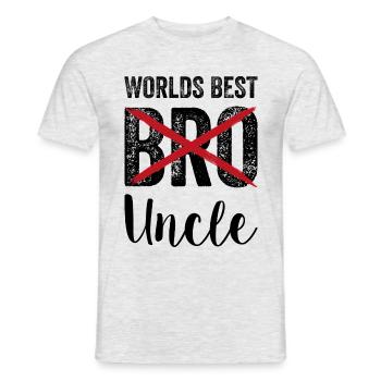 WORLDS MEILLEUR ONCLE Drôle cadeau frère bébé - T-shirt homme - gris chiné - Devant - AI Model Male 178 dark (178cm)