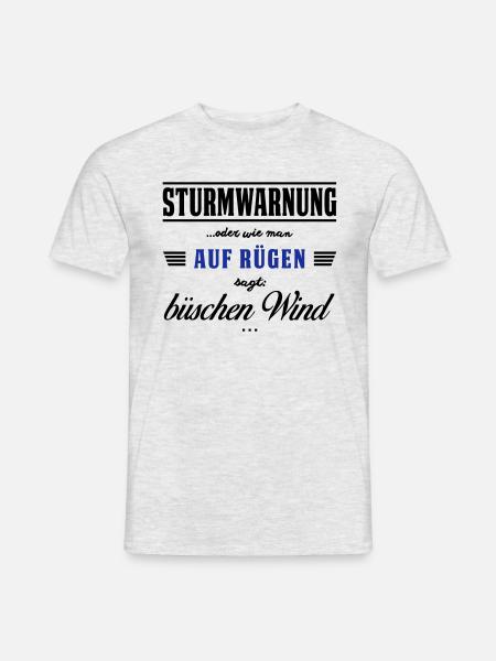 Sturmwarnung Rügen - büschen Wind - Männer T-Shirt - Grau meliert