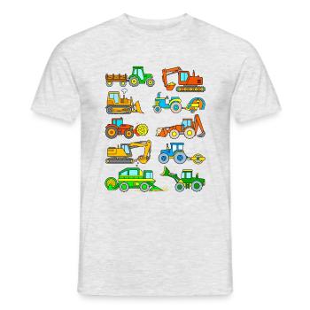 Pelles et tracteurs - T-shirt homme - gris chiné - Devant - AI Model Male 178 dark (178cm)