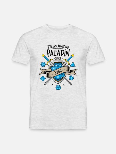 Ich bin seit 1994 ein erstaunlicher Paladin - Männer T-Shirt - Grau meliert
