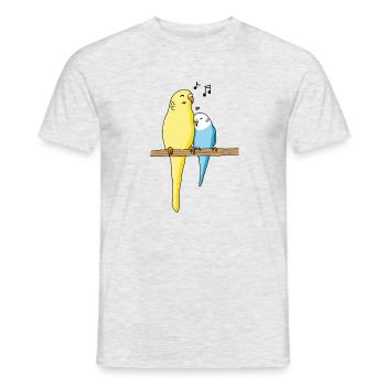Budgie Family - Men's T-Shirt - heather grey - Front - AI Model Male 178 dark (178cm)