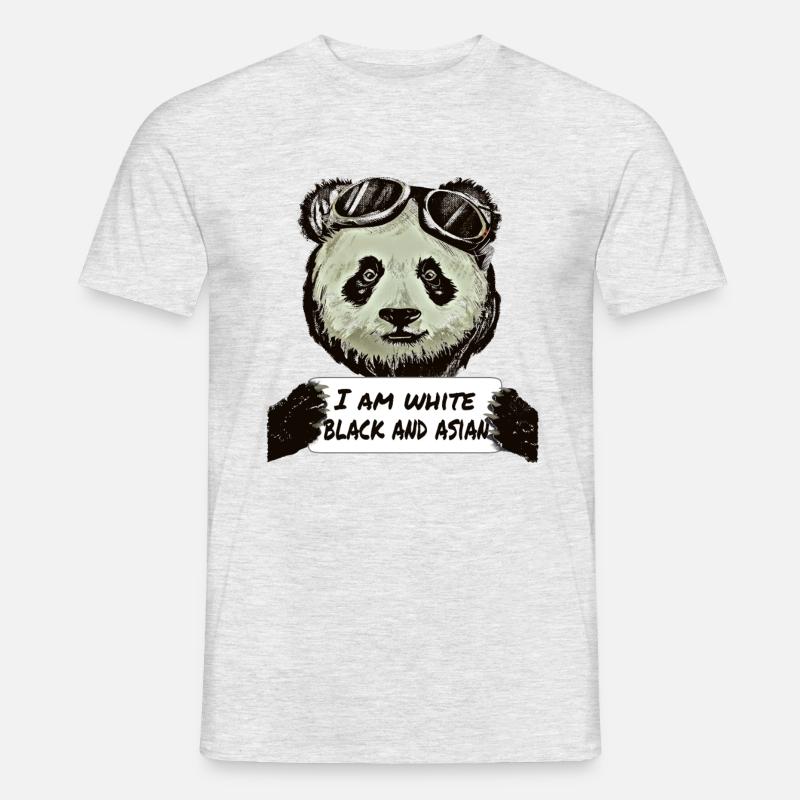 Cool Pilot Panda - Männer T-Shirt - Grau meliert