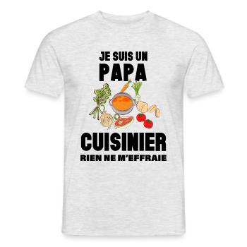 Je suis un papa cuisinier Cadeau Homme - T-shirt homme - gris chiné - Devant - AI Model Male 178 dark (178cm)