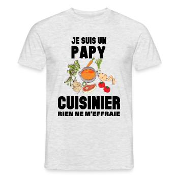 Cuisinier papy cuisinier Cadeau Homme - T-shirt homme - gris chiné - Devant - AI Model Male 178 dark (178cm)