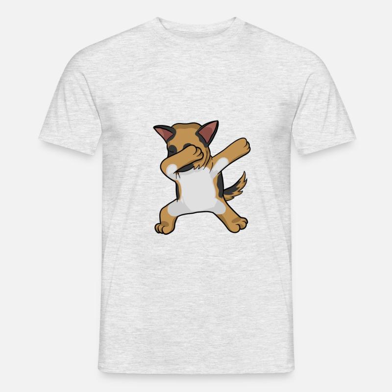 Schäferhund dabbing german sheperd - Männer T-Shirt - Grau meliert
