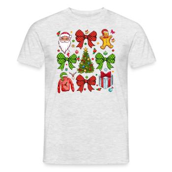 Weihnachtskokette Schleife, Weihnachtsbaum - Männer T-Shirt - Grau meliert - Vorne - AI Model Male 178 dark (178cm)