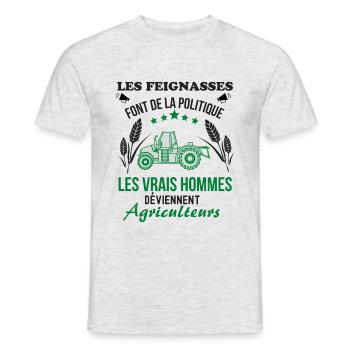 Agriculteurs - T-shirt homme - gris chiné - Devant - AI Model Male 178 dark (178cm)