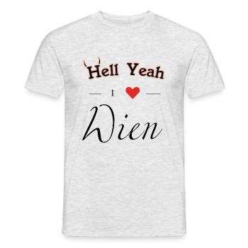 Hell Yeah i love Wien - Männer T-Shirt - Grau meliert - Vorne - AI Model Male 178 dark (178cm)