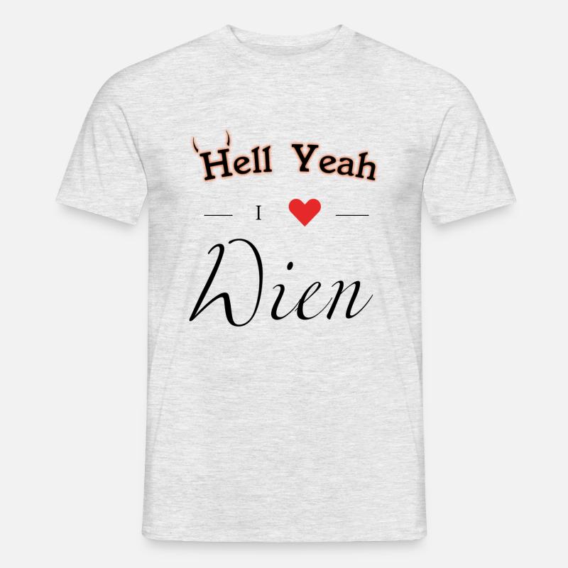 Hell Yeah i love Wien - Männer T-Shirt - Grau meliert