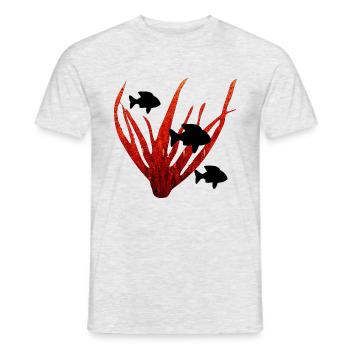 Fisch und KOralle - Männer T-Shirt - Grau meliert - Vorne - AI Model Male 178 dark (178cm)