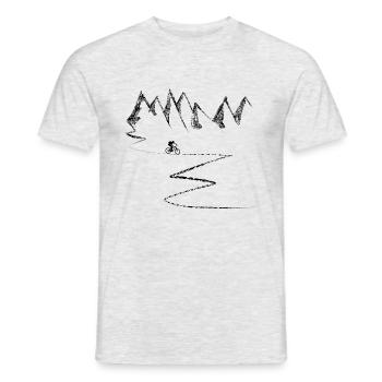 MTB Mountainbike Radsport Berge - Männer T-Shirt - Grau meliert - Vorne - AI Model Male 178 dark (178cm)