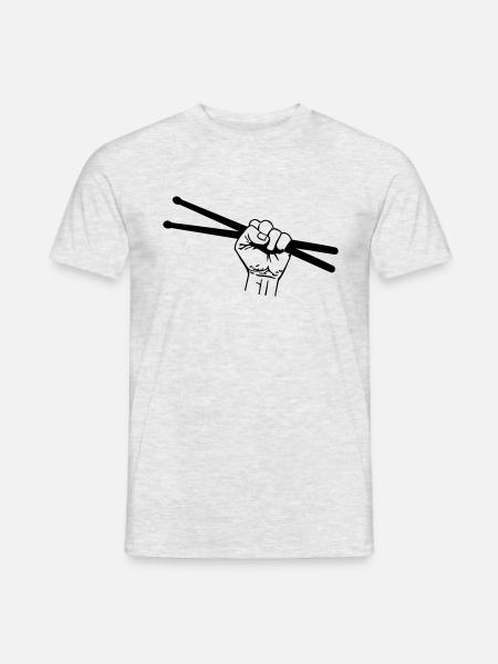 drummer fists - drummer fists - music - rock - T-shirt homme - gris chiné