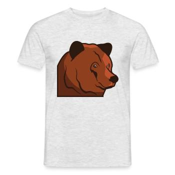 Ours brun, ours, ours, tête, cadeau, idée, animal - T-shirt homme - gris chiné - Devant - AI Model Male 178 dark (178cm)