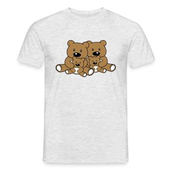 familie geschwister kinder papa mama baby junges l - Männer T-Shirt - Grau meliert - Vorne - AI Model Male 178 dark (178cm)