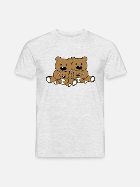 famille frères et sœurs enfants papa maman bébé cub l - T-shirt homme - gris chiné