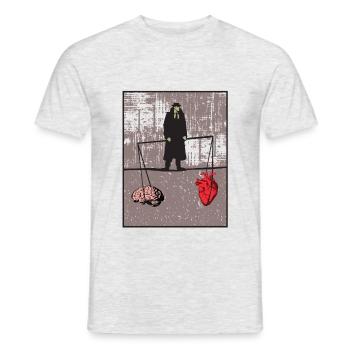 Heart and brain in balance - Men's T-Shirt - heather grey - Front - AI Model Male 178 dark (178cm)