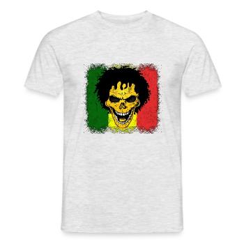 Reggae Jamaika Totenkopf Geschenk - Männer T-Shirt - Grau meliert - Vorne - AI Model Male 178 dark (178cm)