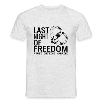 Heirat Party Handschellen Braut Humor lustig Spaß - Männer T-Shirt - Grau meliert - Vorne - AI Model Male 178 dark (178cm)