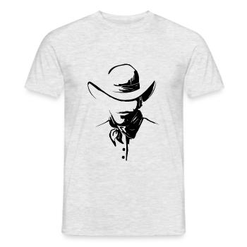 Cowboy avec chapeau occidental - T-shirt homme - gris chiné - Devant - AI Model Male 178 dark (178cm)