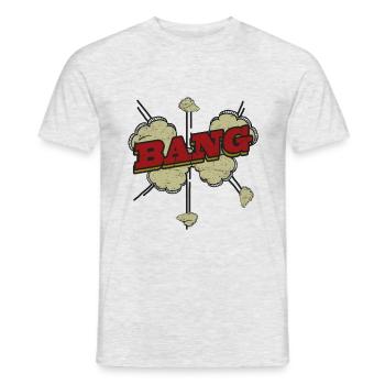 BANG erstmal Luft rauslassen - Männer T-Shirt - Grau meliert - Vorne - AI Model Male 178 dark (178cm)