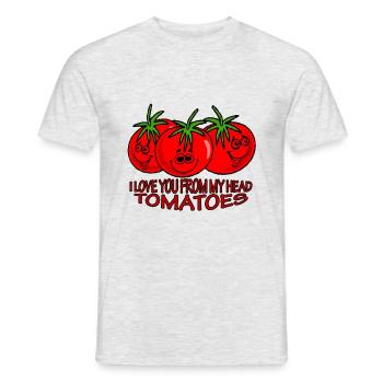 Chérie I Love You From My Head Tomatoes - T-shirt homme - gris chiné - Devant - AI Model Male 178 dark (178cm)