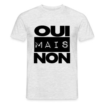 oui mais non - T-shirt homme - gris chiné - Devant - AI Model Male 178 dark (178cm)