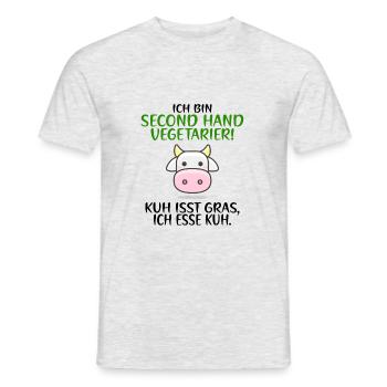 Vegetarier Kuh! schwarz - Männer T-Shirt - Grau meliert - Vorne - AI Model Male 178 dark (178cm)