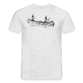 Indianer-im-Kanu-einzel-0 - Männer T-Shirt - Grau meliert - Vorne - AI Model Male 178 dark (178cm)