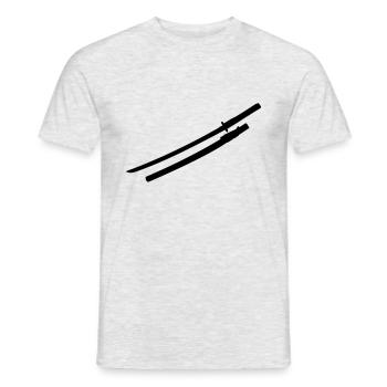 Samurai épée - T-shirt homme - gris chiné - Devant - AI Model Male 178 dark (178cm)