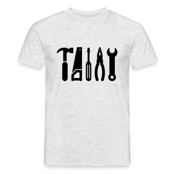 Werkzeuge - Männer T-Shirt - Grau meliert - Vorne - AI Model Male 178 dark (178cm)