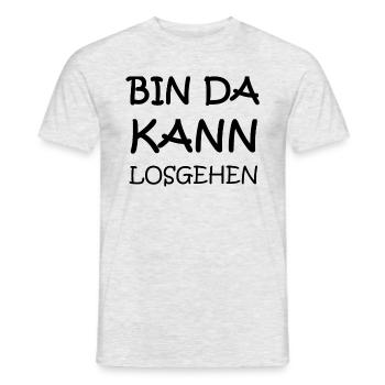 Bin da! Kann Losgehen! - Männer T-Shirt - Grau meliert - Vorne - AI Model Male 178 dark (178cm)