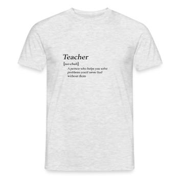 TEACHER - Männer T-Shirt - Grau meliert - Vorne - AI Model Male 178 dark (178cm)