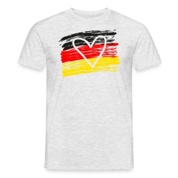 We love Germany flag flag German German - Men's T-Shirt - heather grey - Front - AI Model Male 178 dark (178cm)