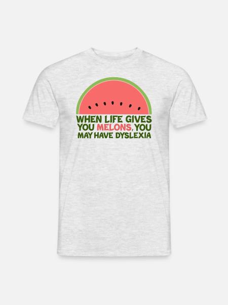 Lustige Legasthenie - Männer T-Shirt - Grau meliert