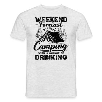 Camping Forecast Beer Tent Mountains Hiking Camper - Men's T-Shirt - heather grey - Front - AI Model Male 178 dark (178cm)