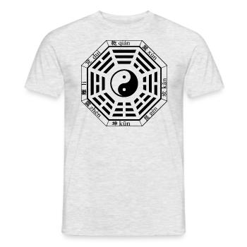 Pakua, Bagua, Yin Yang, I Ching, Symbol, China, Tao - Men's T-Shirt - heather grey - Front - AI Model Male 178 dark (178cm)