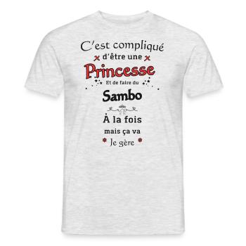 Princesse Et Sambo - T-shirt homme - gris chiné - Devant - AI Model Male 178 dark (178cm)