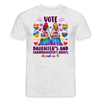 Grandma Feminism Daughter Little Girl Granny - Men's T-Shirt - heather grey - Front - AI Model Male 178 dark (178cm)