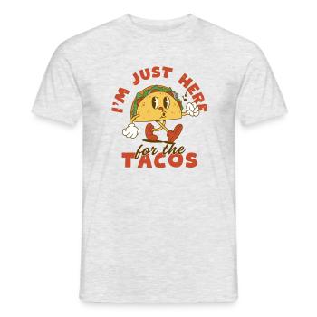 Je suis juste ici pour les tacos - T-shirt homme - gris chiné - Devant - AI Model Male 178 dark (178cm)