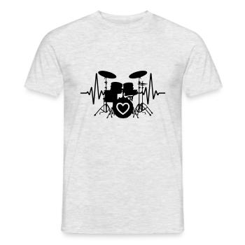 Heartbeat Drums Puls Drums | Color changeable - Men's T-Shirt - heather grey - Front - AI Model Male 178 dark (178cm)