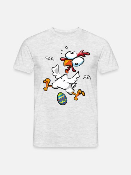 Ostern verrücktes Huhn Osterei Hühner - Mænd T-shirt - grå meleret