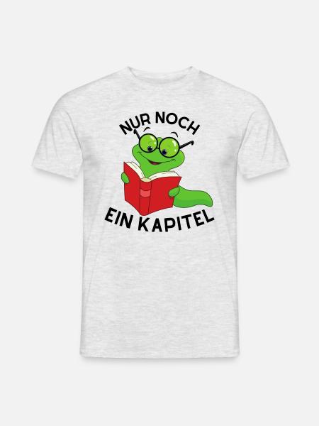 Lesewurm Buchwurm Nur noch ein Kapitel - Männer T-Shirt - Grau meliert