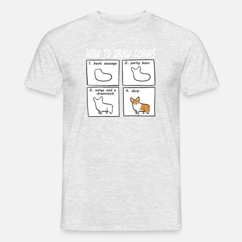 corgi - Männer T-Shirt - Grau meliert