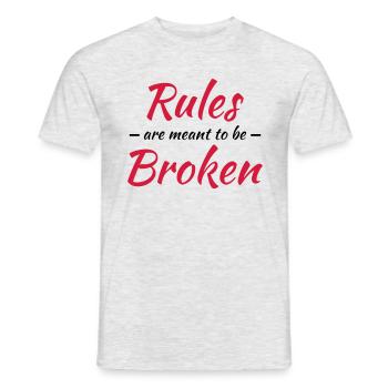 Rules are meant to be broken - T-shirt homme - gris chiné - Devant - AI Model Male 178 dark (178cm)