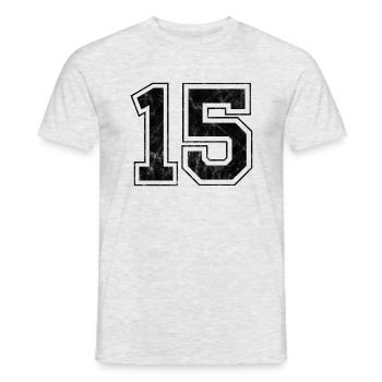 Numéro 15 - T-shirt homme - gris chiné - Devant - AI Model Male 178 dark (178cm)