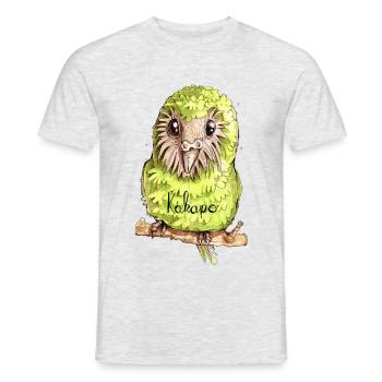 Kakapo Bird - The Parrot from New Zealand - Men's T-Shirt - heather grey - Front - AI Model Male 178 dark (178cm)